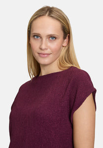 Cartoon | Strukturshirt kurzarm  | 4685 Dark Aubergine