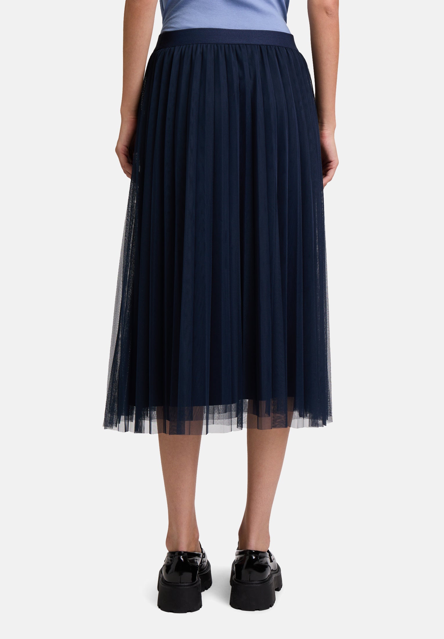 Cartoon | Pleated skirt with open hem | 8543 Navy Blue