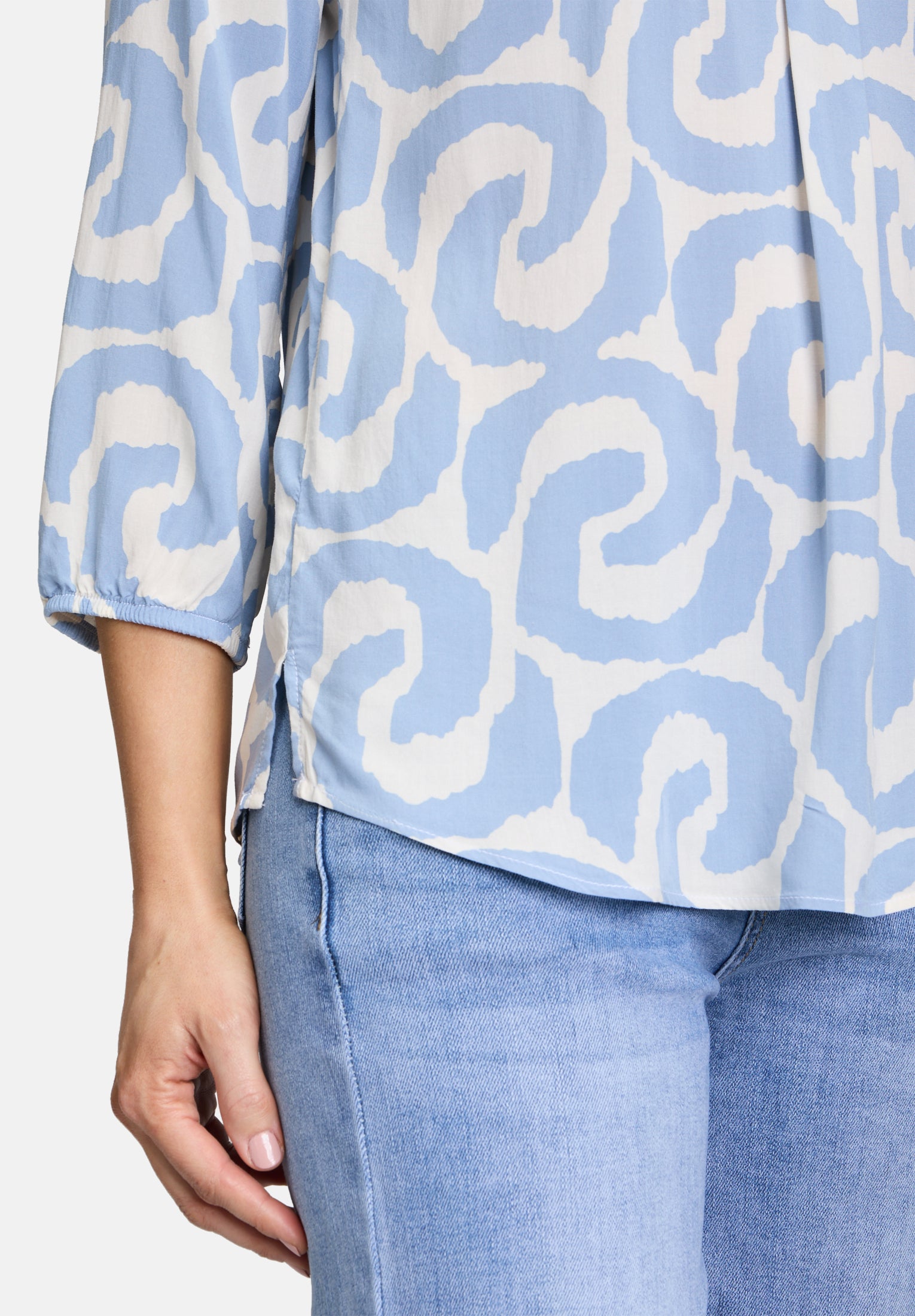 Cartoon | Blusenshirt mit Muster | 1881 Cream/Blue