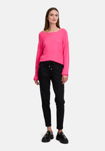 Lade das Bild in den Galerie-Viewer, Cartoon | Strickpullover mit Rundhalsausschnitt | 4179 Neon Pink
