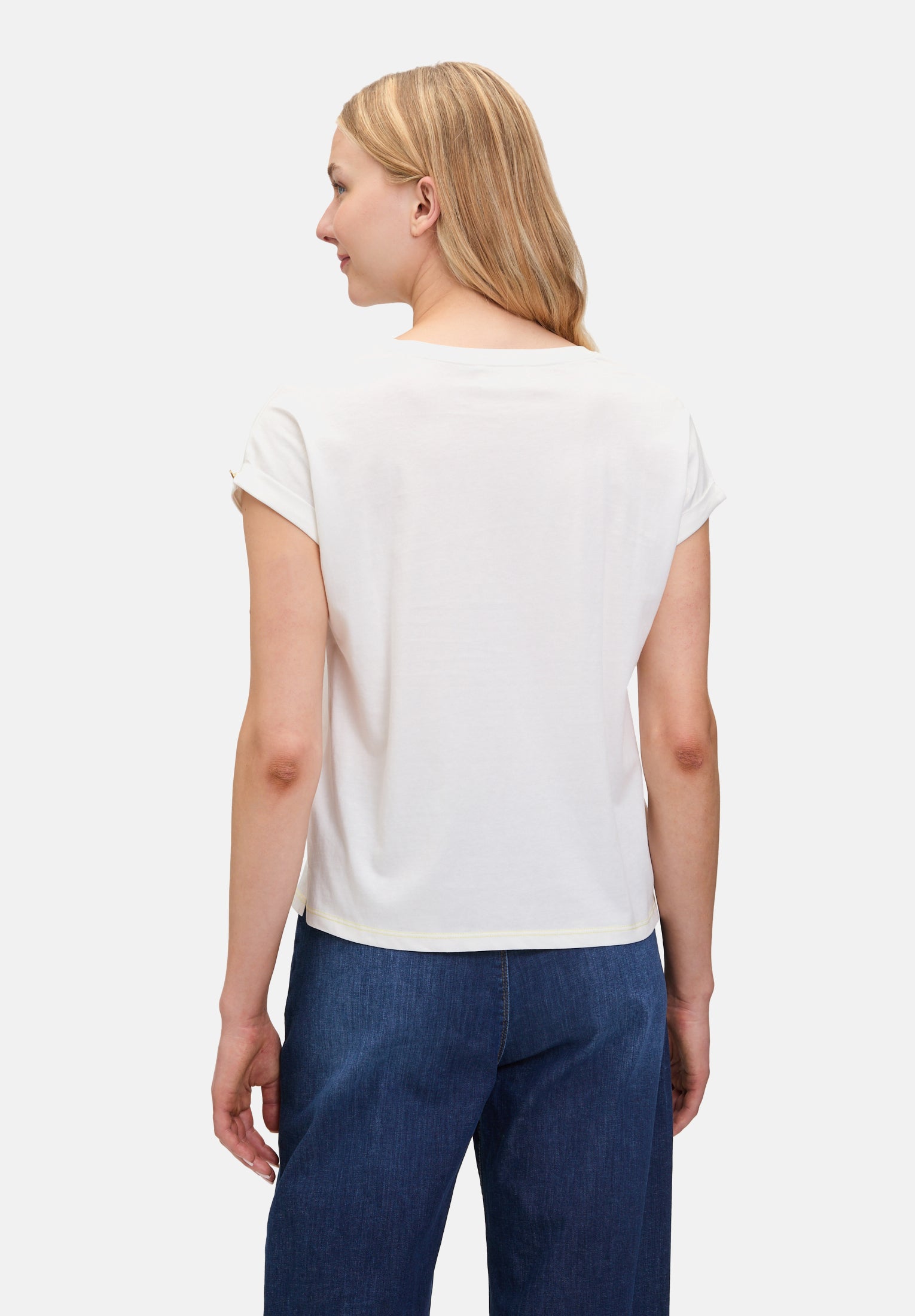 Cartoon | Baumwollshirt mit Ärmelaufschlag | 1912 Patch Cream/Cream