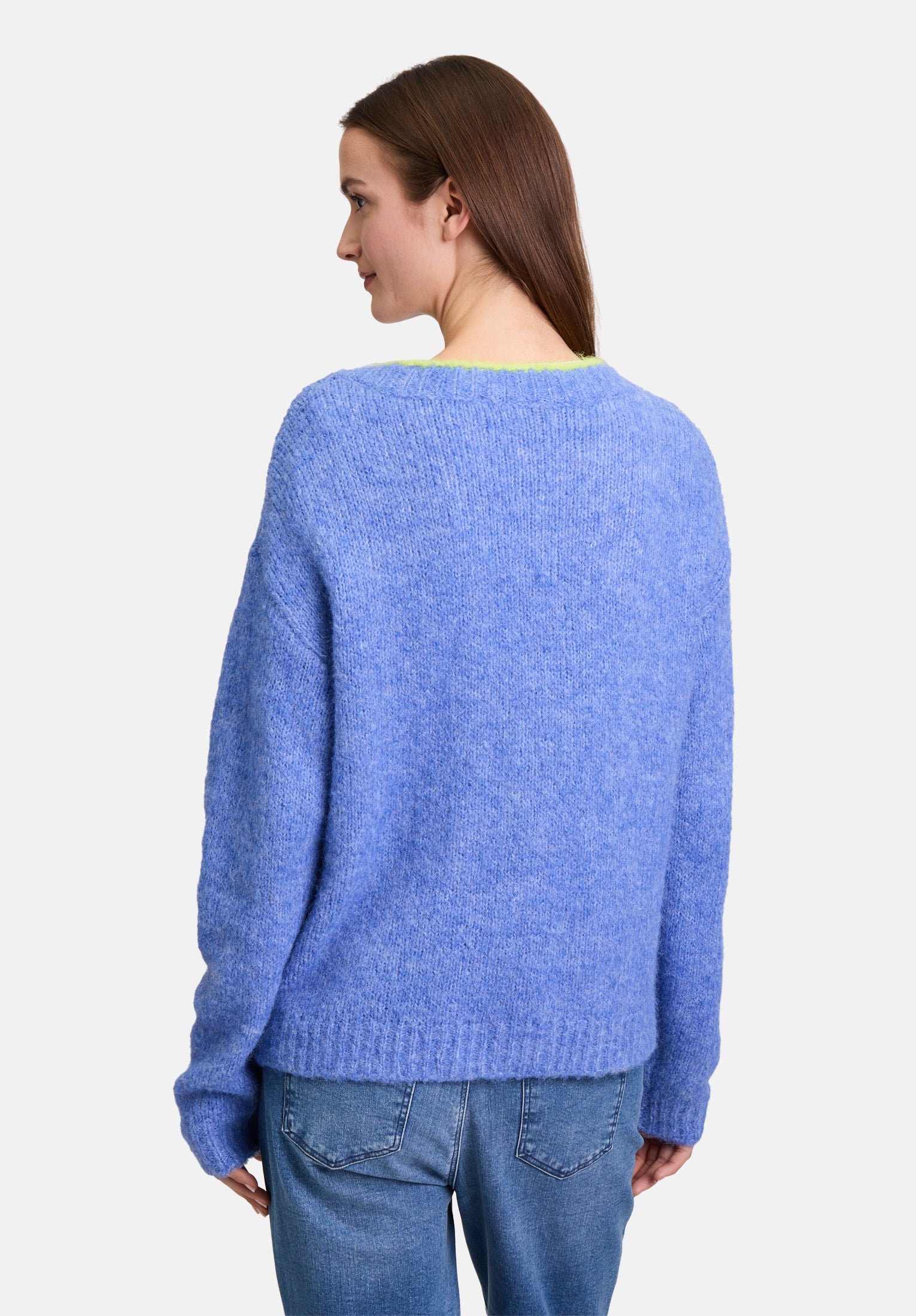 Cartoon | Strick-Cardigan mit V-Ausschnitt | 8820 Blue/Yellow