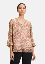 Lade das Bild in den Galerie-Viewer, Cartoon | Casual-Bluse mit Leoprint | 7871 Brown/Beige
