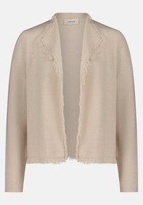 Cartoon | Casual-Strickjacke mit Fransen | 7706 Beige Melange