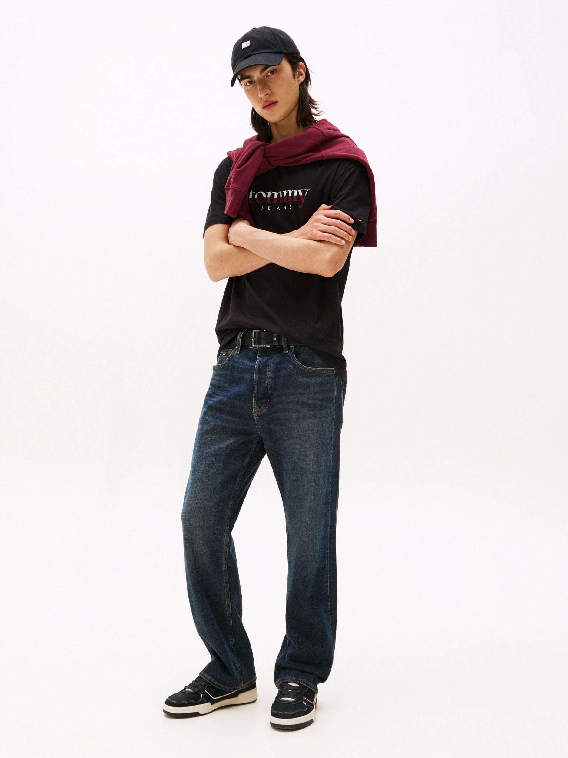 Tommy Jeans | Rundhals-T-Shirt aus Jersey mit Logo | BDS black