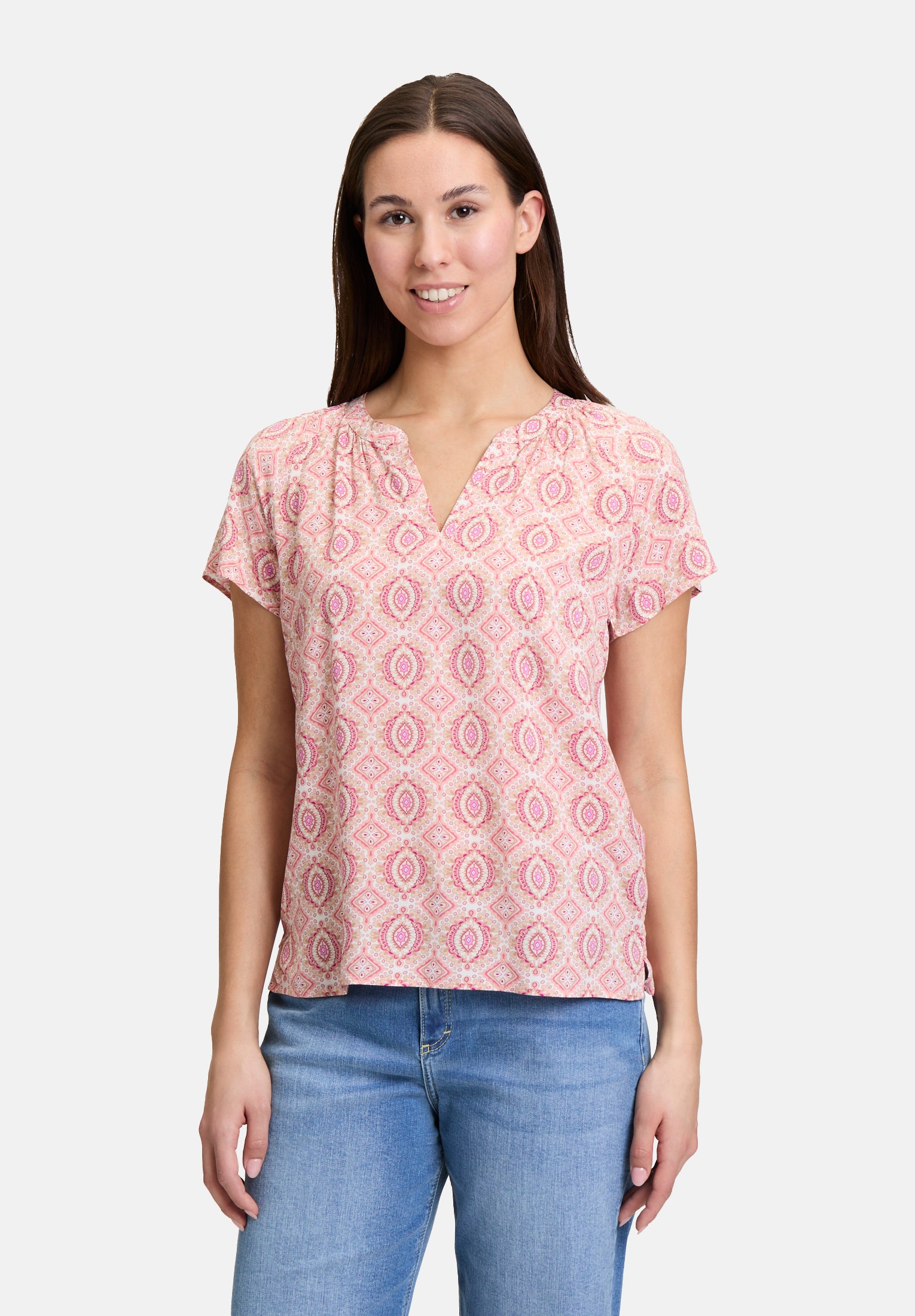 Cartoon | Blusenshirt mit Rüschen | 1833 Cream/Apricot