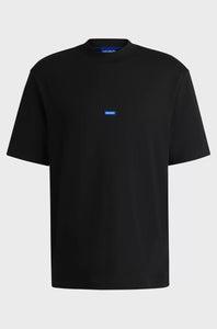 Hugo Blue | T-shirt Nieros with blue logo patch | 001 black