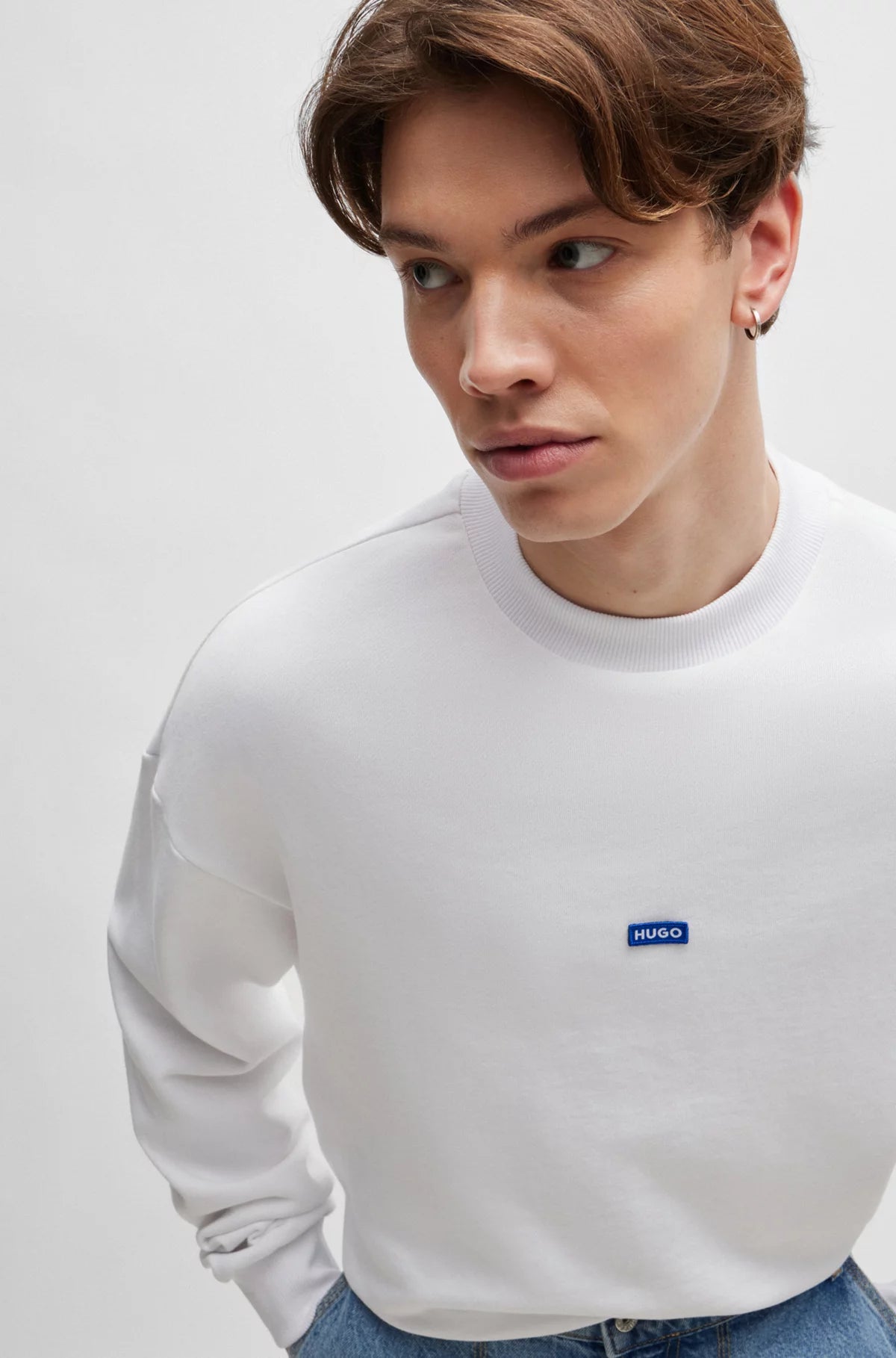 Hugo Blue | Crew neck sweatshirt Nedro | 100 White