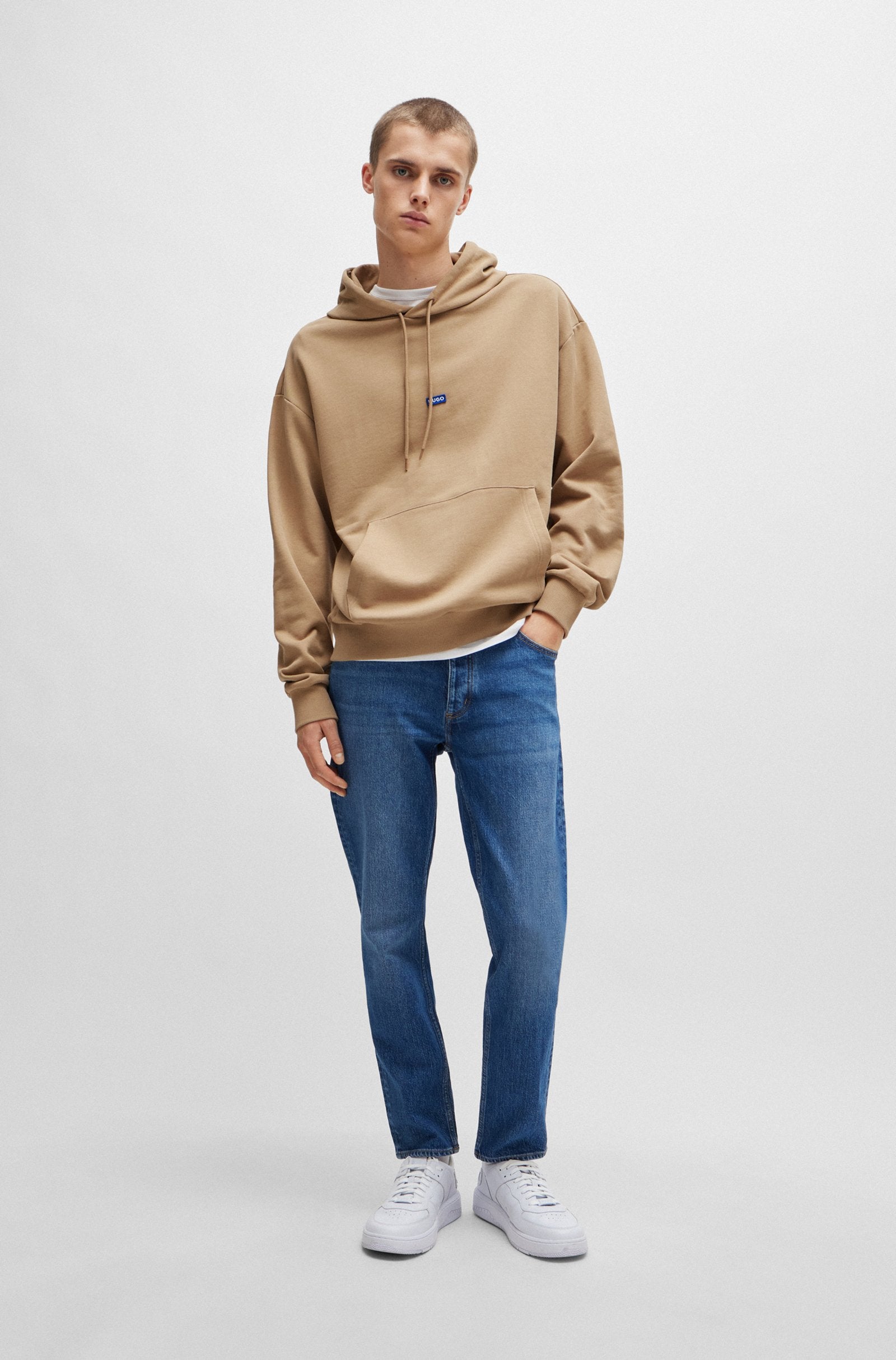 Hugo Blue | Hoodie Nalonso mit blauem Logo | 269 beige