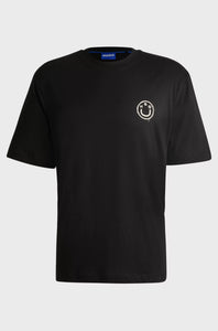 Hugo Blue | T-Shirt Nugoyork mit Smiley-Face-Logo | 001 black