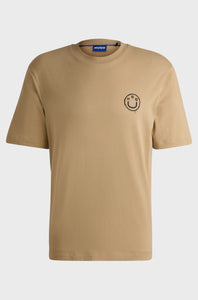 Hugo Blue | T-Shirt Nugoyork mit Smiley-Face-Logo | 269 beige