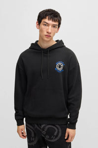 Hugo Blue | Nothentico Hoodie with Smiley Face Logo | 001 black