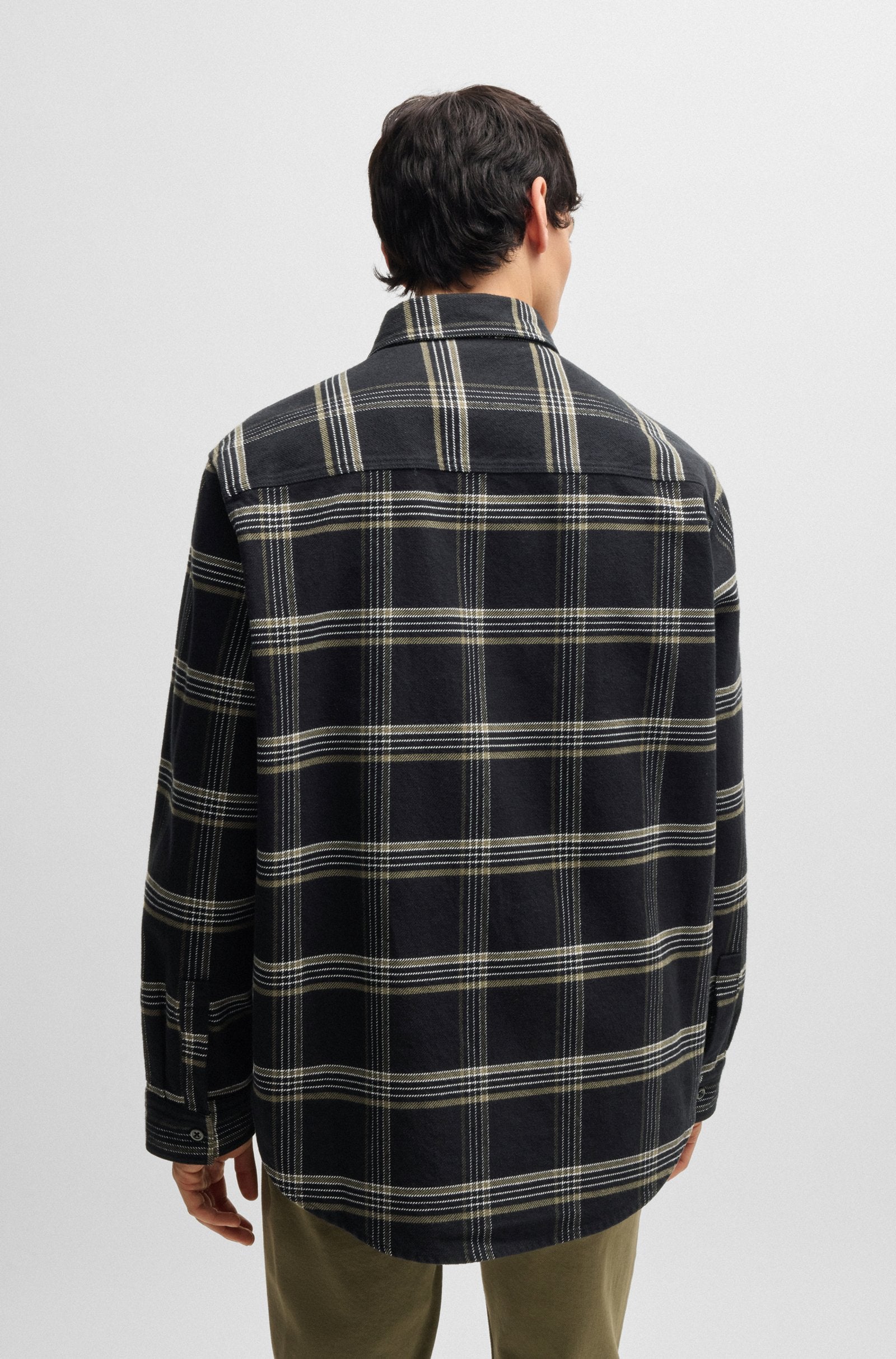 Hugo Blue | Oversized-fit Overshirt | 001 black