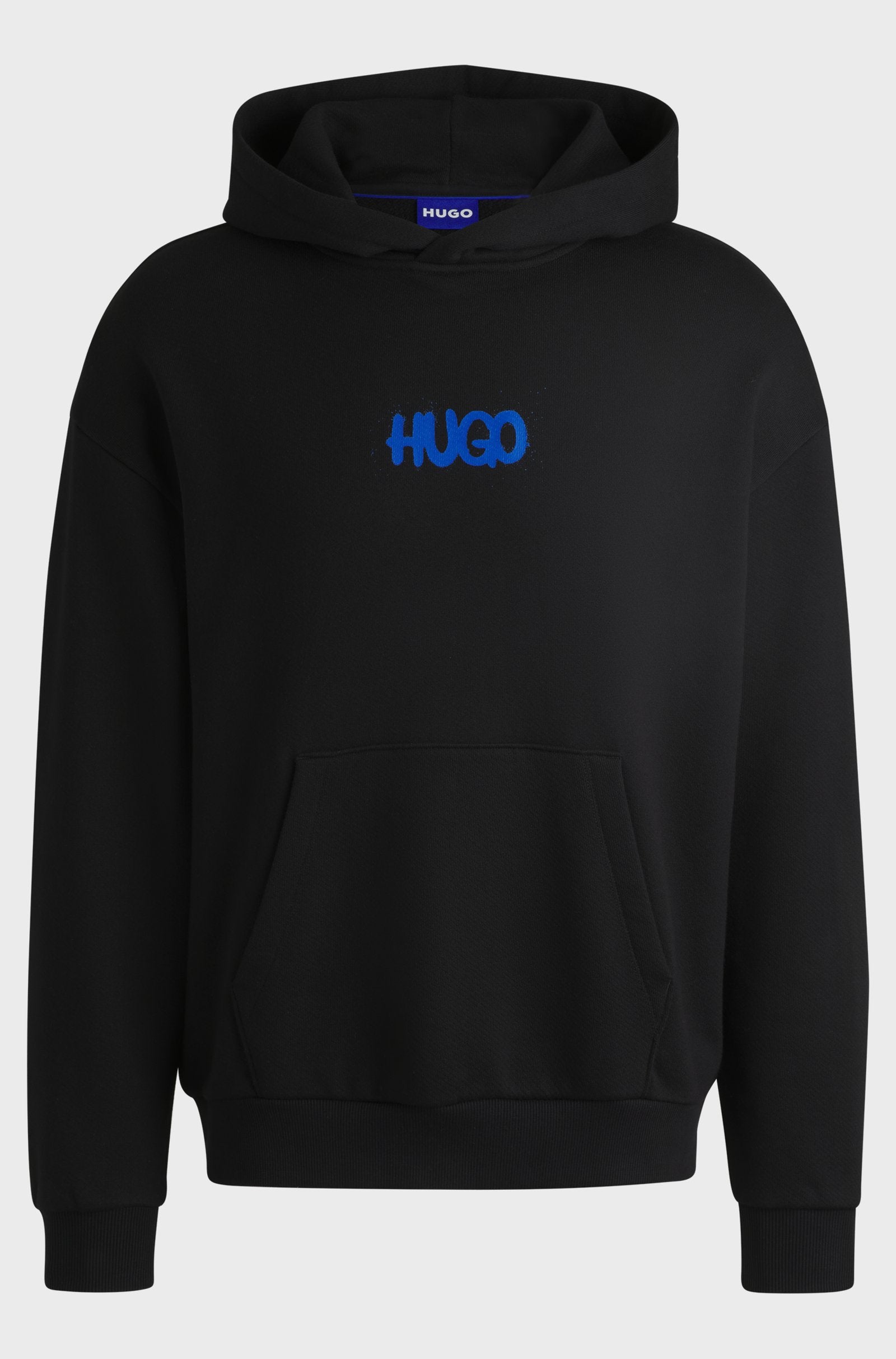 Hugo Blue | Nimayho Hoodie with Smiley Face Logo | 001 black