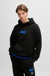 Hugo Blue | Nimayho Hoodie with Smiley Face Logo | 001 black