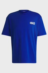 Hugo Blue | T-Shirt Nimayliti mit Smiley-Face-Logo | 493 open blue