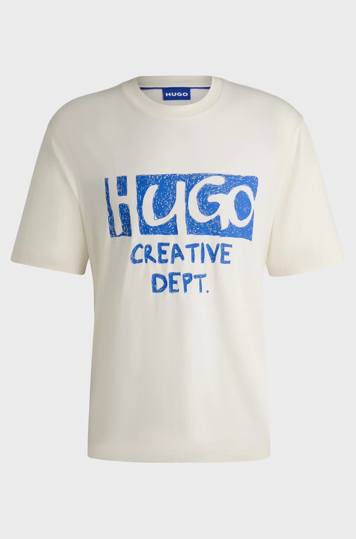 Hugo Blue | T-shirt Nugocrea with logo artwork | 121 Open white