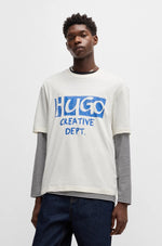 Load image into Gallery viewer, Hugo Blue | T-shirt Nugocrea with logo artwork | 121 Open white
