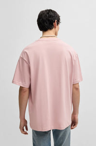 Hugo Blue | Oversized T-Shirt mit Happy HUGO Logo | 680 light pastel pink