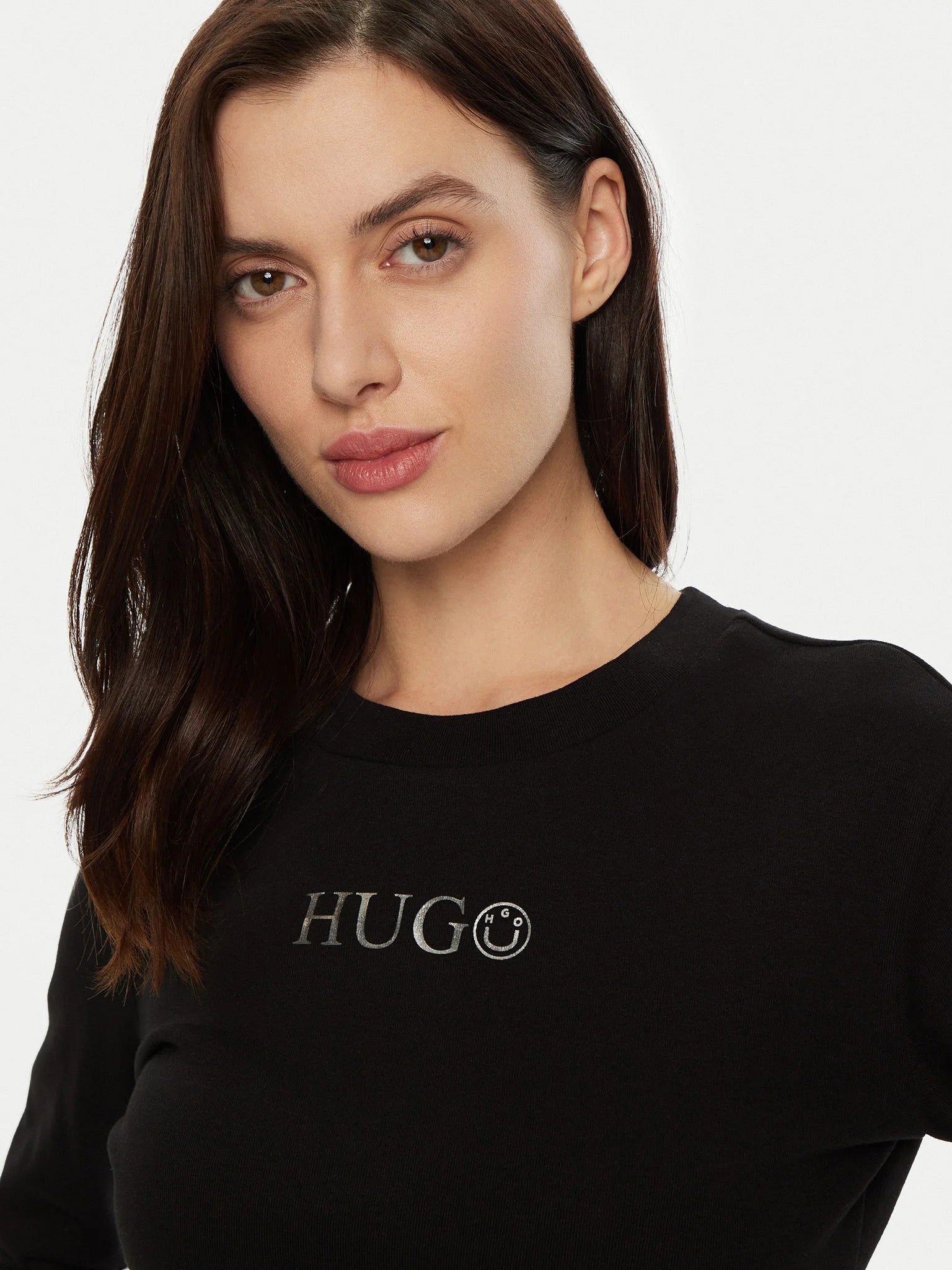 Hugo Blue | Slim Fit Longsleeve Della O-neck | 001 Black