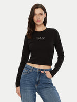 Lade das Bild in den Galerie-Viewer, Hugo Blue | Slim Fit Longsleeve Della O-neck | 001 Black
