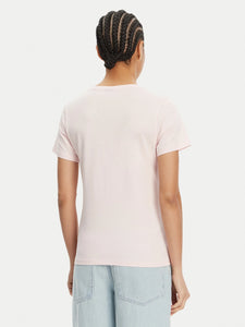 Hugo Blue | Slim-Fit Classic V-T-Shirt mit blauem Logo-Aufnäher | 684 pink