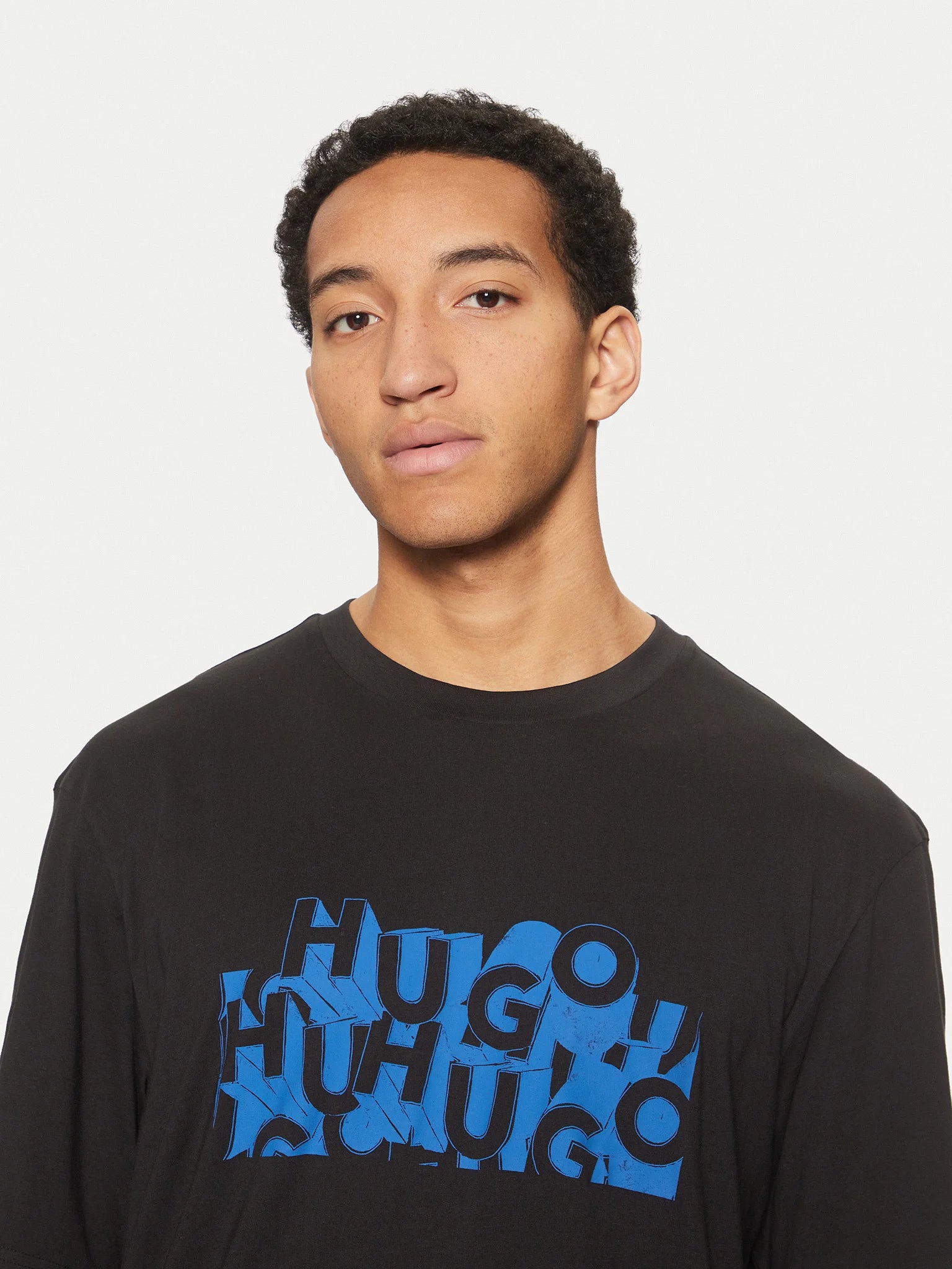Hugo Blue | T-Shirt Nafralol mit Hugo Print  | 001 Black