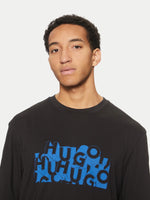 Load image into Gallery viewer, Hugo Blue | T-Shirt Nafralol mit Hugo Print  | 001 Black
