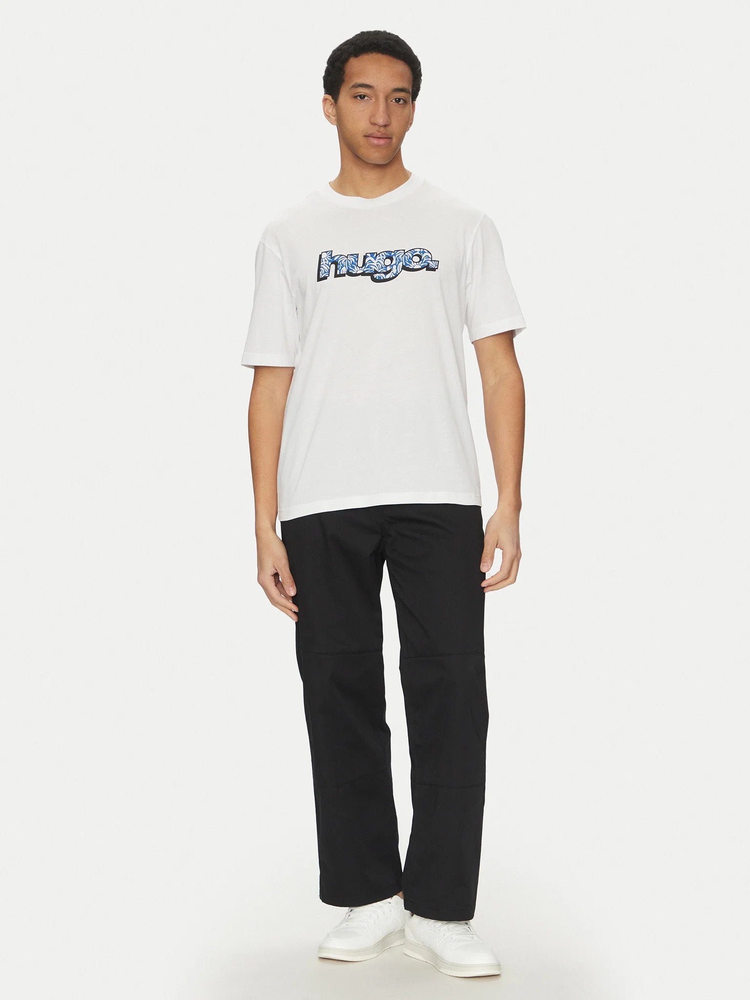 Hugo Blue | T-Shirt Nugibol mit Hugo Print  | 100 White