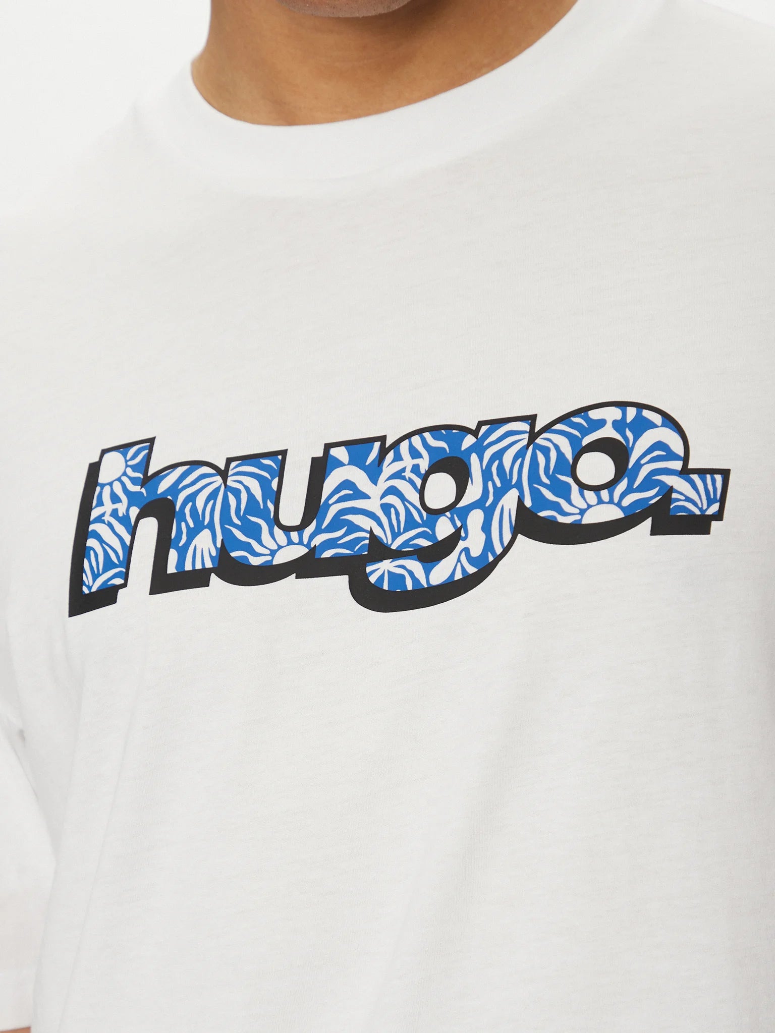 Hugo Blue | T-Shirt Nugibol mit Hugo Print  | 100 White
