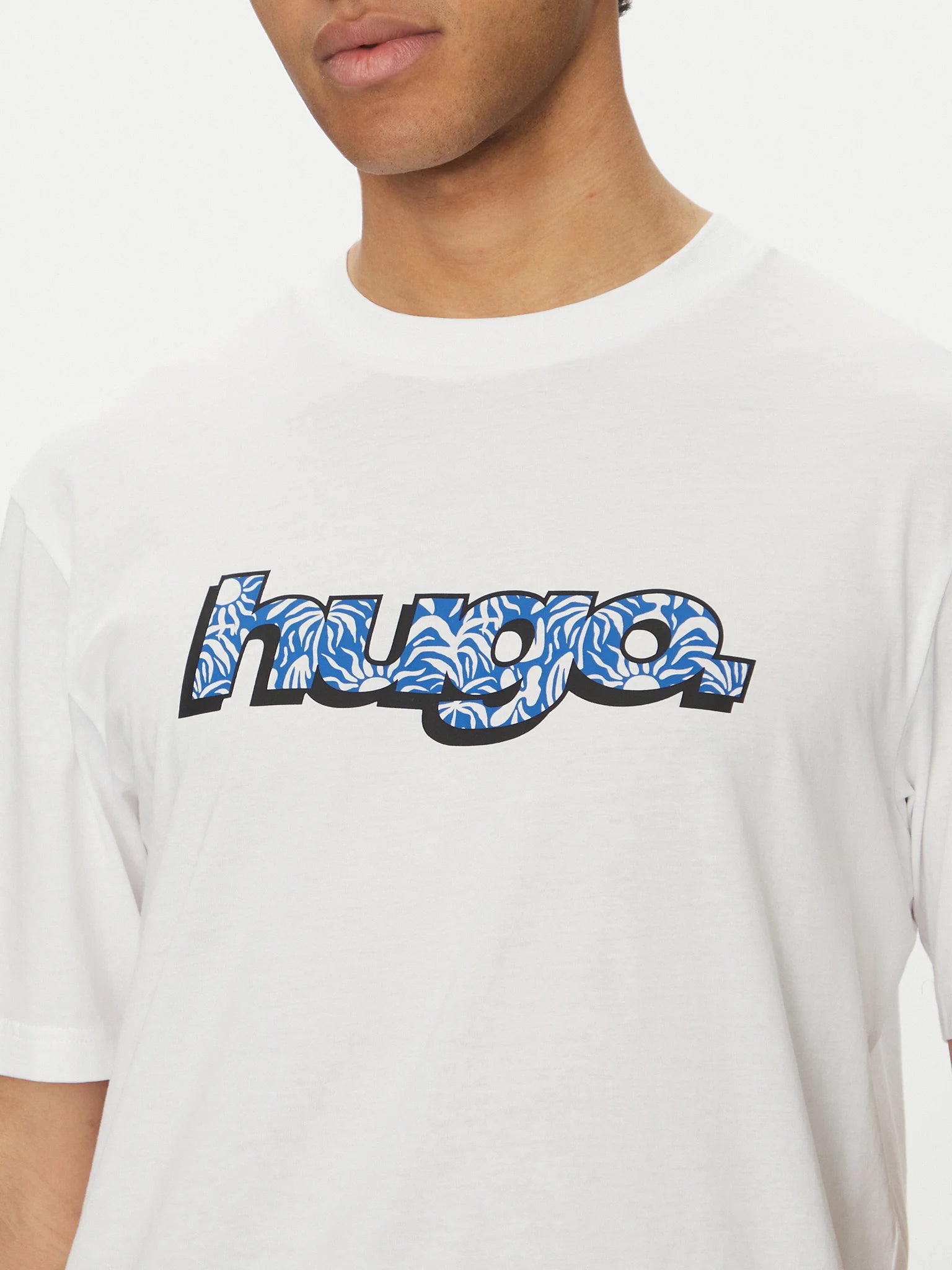 Hugo Blue | T-Shirt Nugibol mit Hugo Print  | 100 White