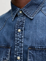 Load image into Gallery viewer, Jack and Jones | WESTERN SHIRT- Hemd 1/1 | MIDBLUE Mid Blue
