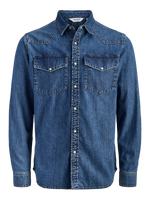 Load image into Gallery viewer, Jack and Jones | WESTERN SHIRT- Hemd 1/1 | MIDBLUE Mid Blue
