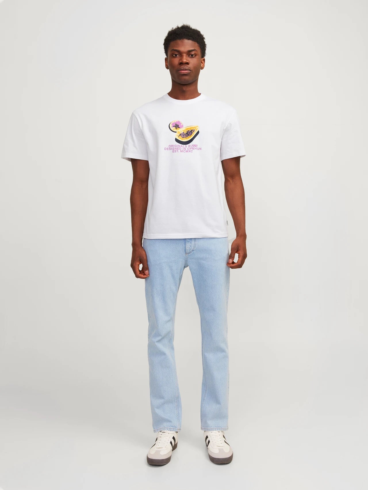 Jack & Jones | Printed Crew Neck T-Shirt | Bright White