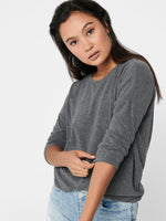 Lade das Bild in den Galerie-Viewer, ONLY | Glamour Shirt 3/4 Sleeve | Dark Grey Melange
