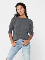 Lade das Bild in den Galerie-Viewer, ONLY | Glamour Shirt 3/4 Sleeve | Dark Grey Melange
