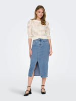 Lade das Bild in den Galerie-Viewer, Only | Midi Jeans Rock | Light Blue
