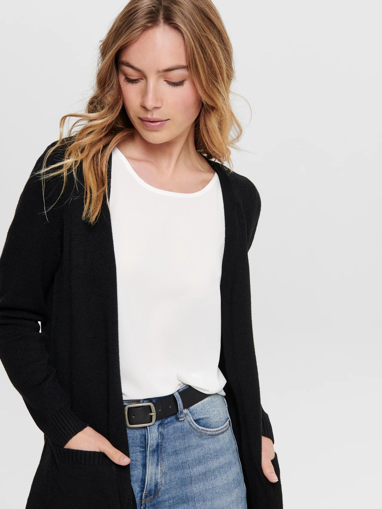 ONLY | Lesly offene Strickjacke | Black