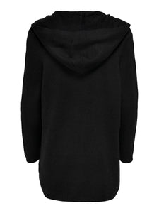 ONLY | Lesly offene Strickjacke mit Kapuze | Black