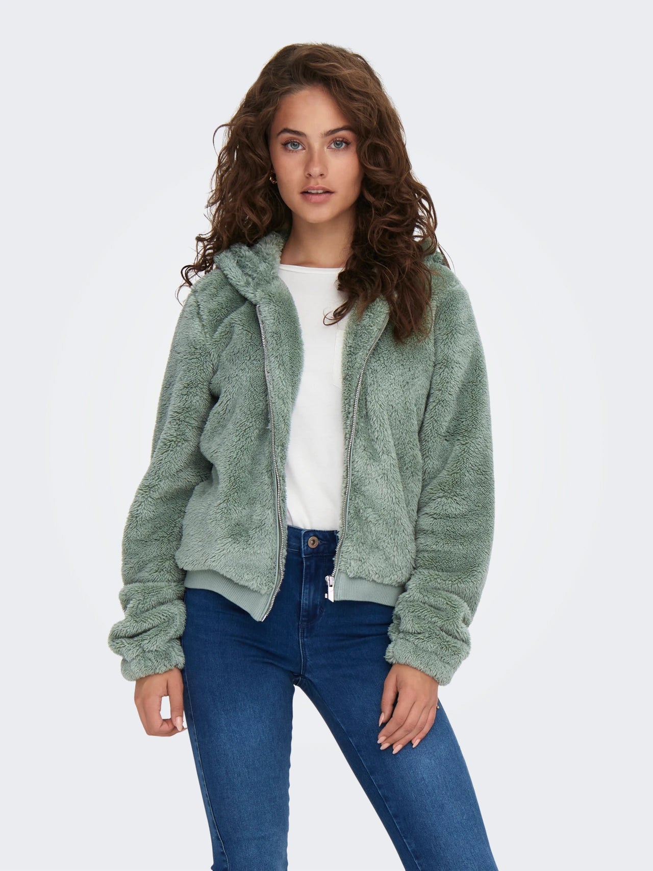 ONLY | NEWANNA Teddyfell Jacke | Lily pad