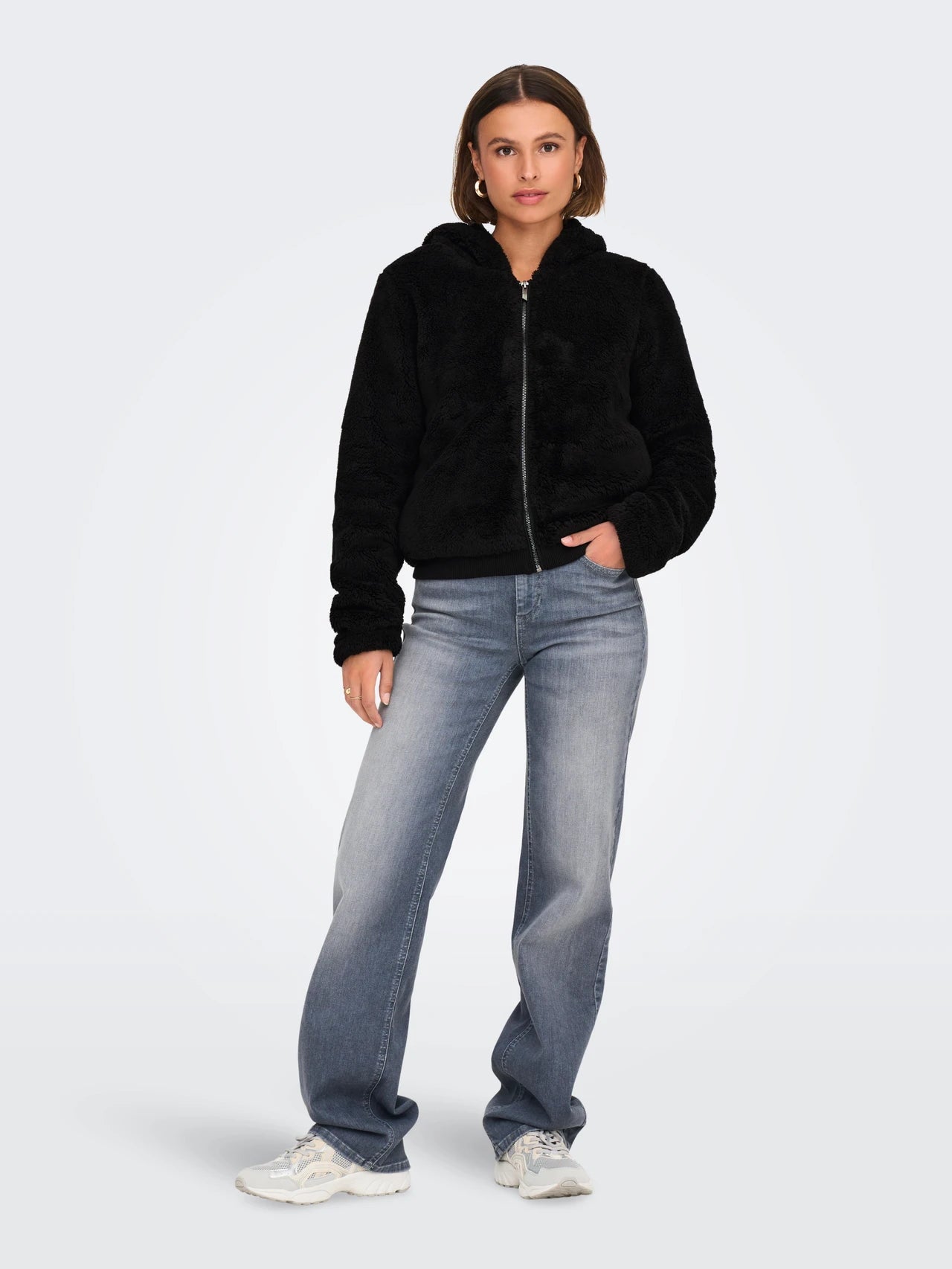 ONLY | NEWANNA Teddyfell Jacke | Black