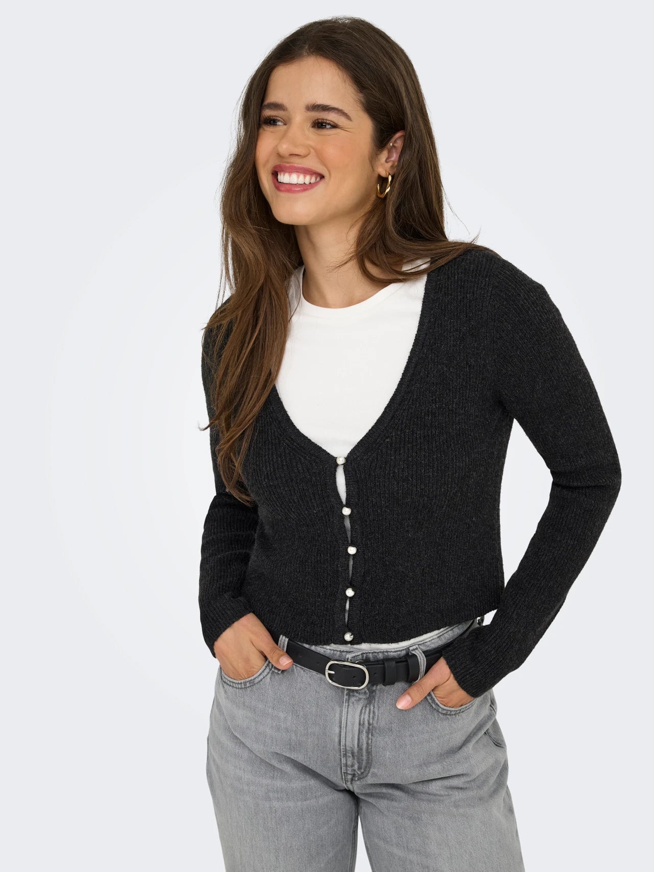 ONLY | RICA Strickjacke  | Dunkelgrau