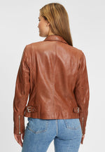 Lade das Bild in den Galerie-Viewer, GIPSY | Lederjacke - PGG-W14-LEGV | COGNAC
