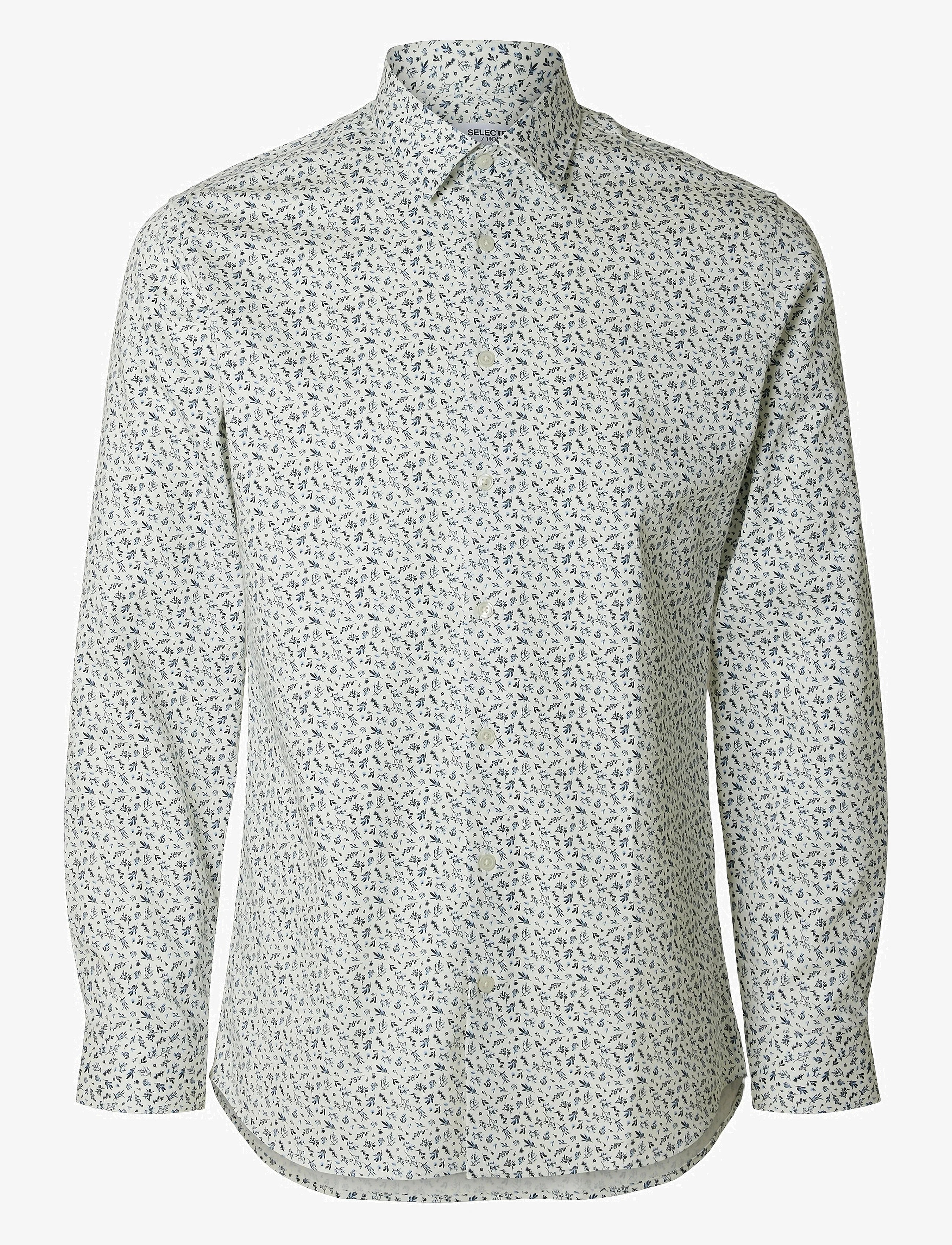 SELECTED | SLIM-PERFORMANCE HEMD | Bright White Flower
