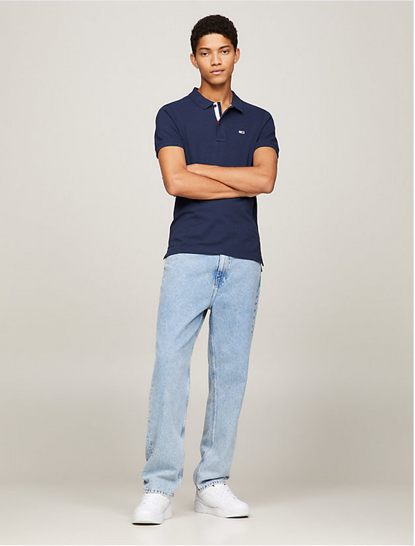Tommy Jeans | Slim Fit Poloshirt aus reiner Bio-Baumwolle | C87 NAVY