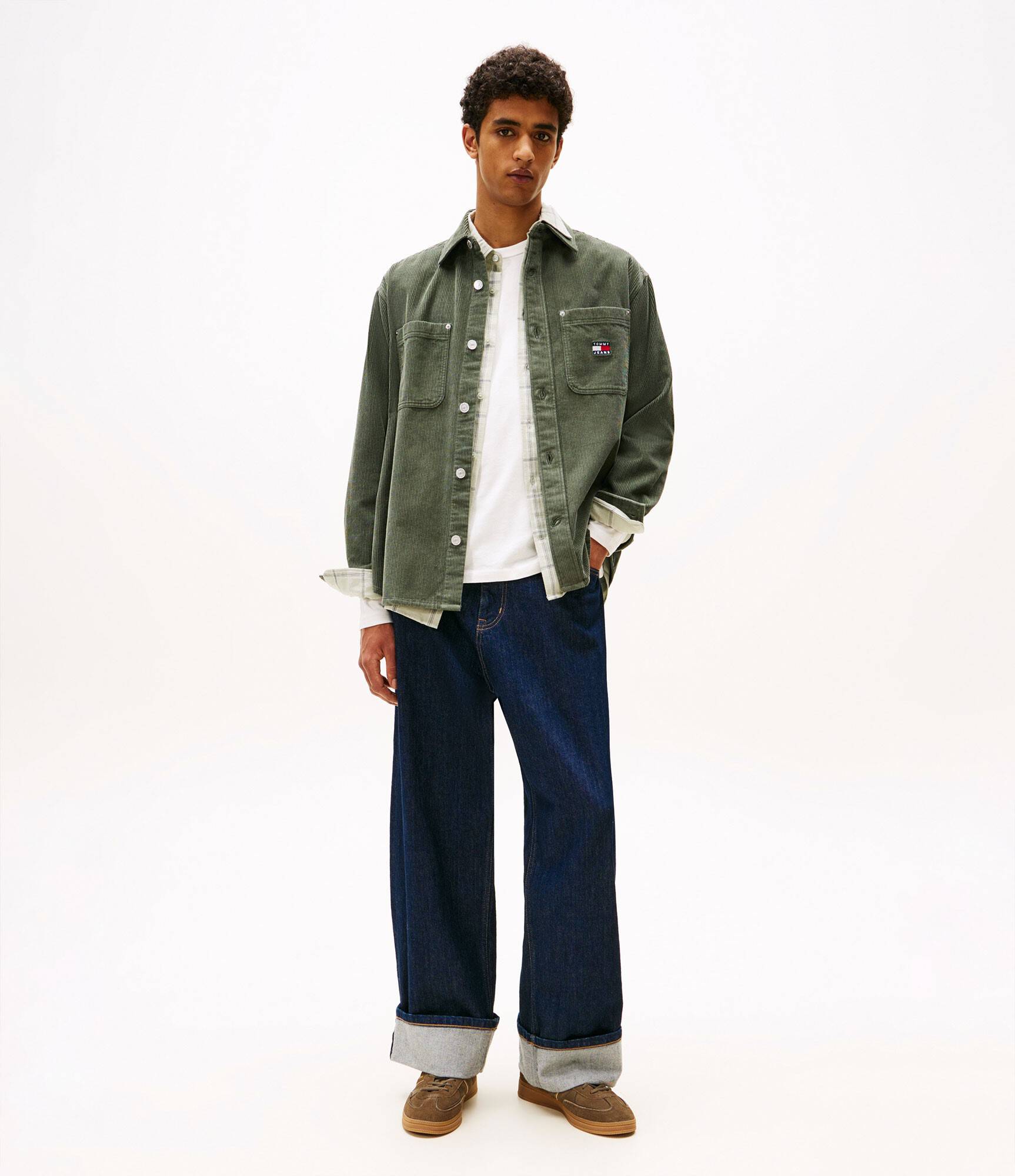 Tommy Jeans | Cord Hemd Loose Fit | MRH Green