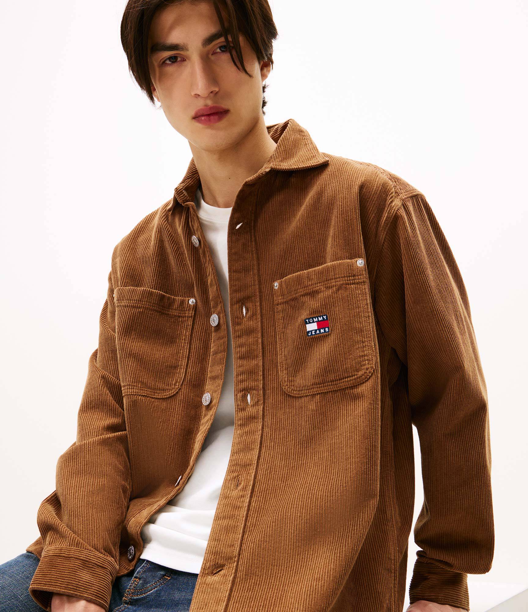 Tommy Jeans | Cord Hemd Loose Fit | GVP Pecan Nut