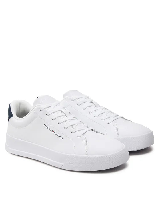 Tommy Jeans | Court Leather Grain Sneaker | OLE Weiss