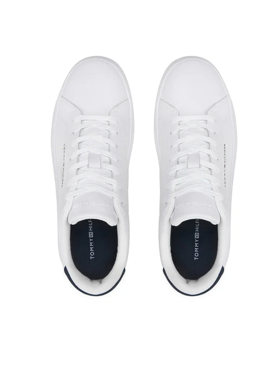 Tommy Jeans | Court Leather Grain Sneaker | OLE Weiss