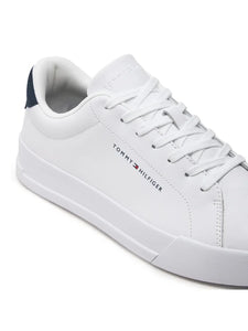 Tommy Jeans | Court Leather Grain Sneaker | OLE Weiss